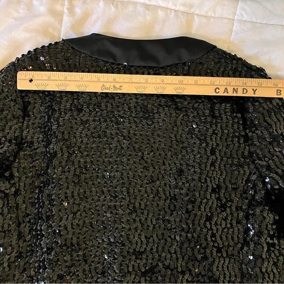 Vintage Womens Black Sequin Jacket Size Small - Picture 8 of 9